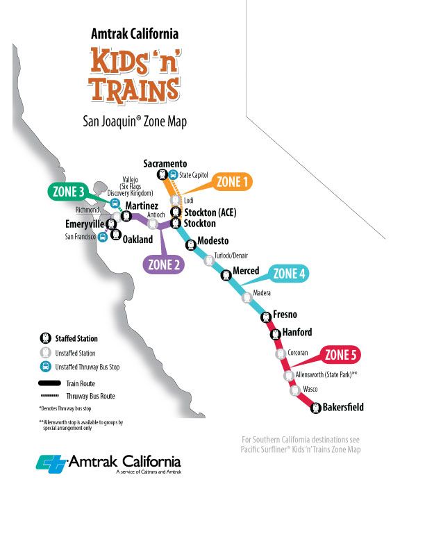 Amtrak California San Joaquin Zone Map