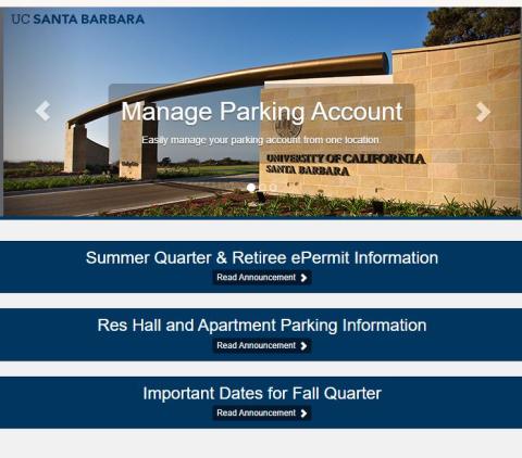 Parking Account Login Page
