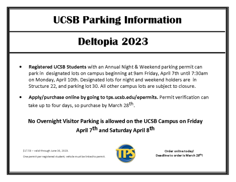 Deltopia Parking Permit AD