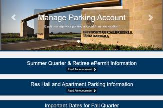 Parking Account Login Page